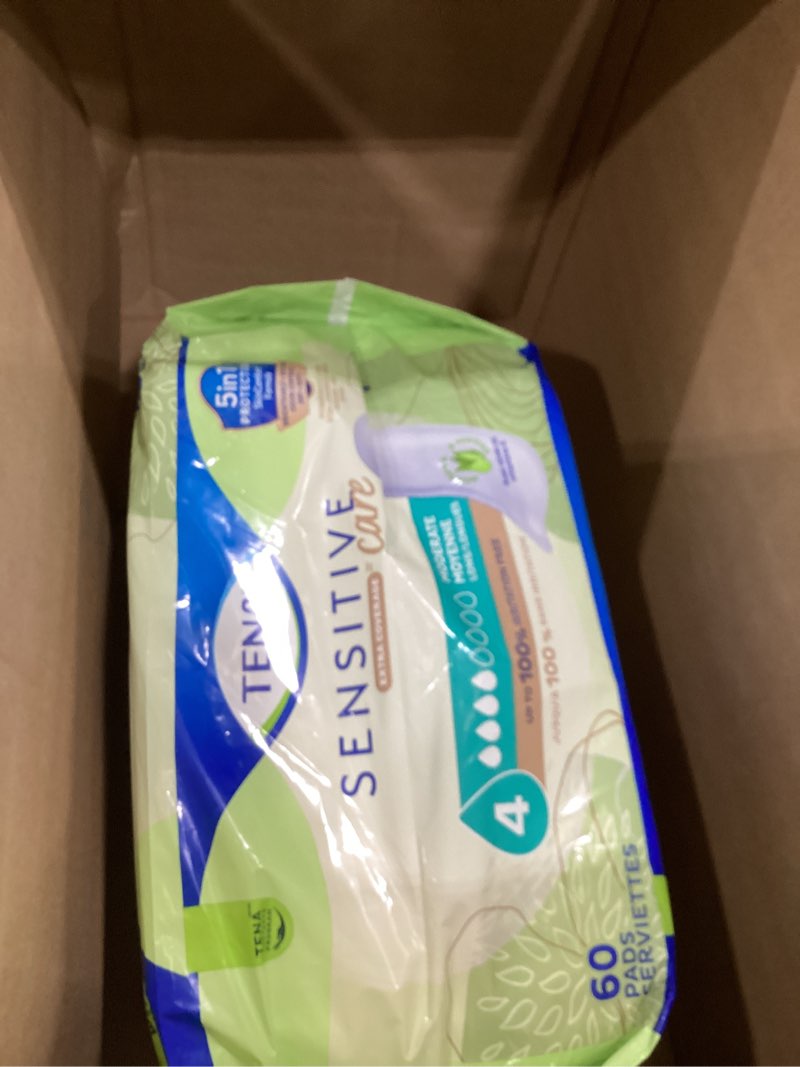 Condition photo showing As Is for tena sensitive care incontinence pads, bladder control & postpartum for women, moderate absorbency, long, 180 count regular 180