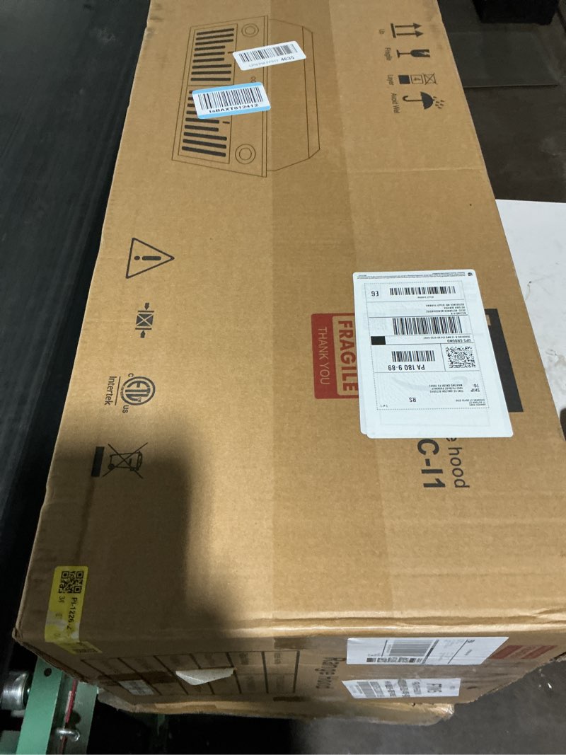 Condition photo showing Good Condition for range hood insert 30 inch,stainless steel kitchen vent hood 600cfm,built-in kitchen stove hood w/front button controls and front led lights,baffle filters,ducted/ductless convertible duct