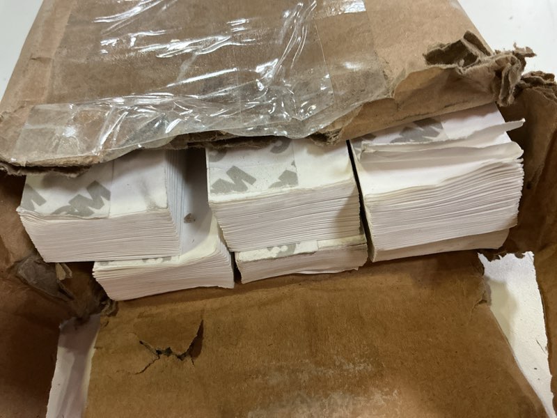 Condition photo showing As Is for myshade 6 pack temporary light filtering paper shades for windows,paper pleated blinds with adhesive,no tools no drilling free cut size temporary room darkening shades(white, 48" w x 72" h) white 48"w*72"h - 6 pc