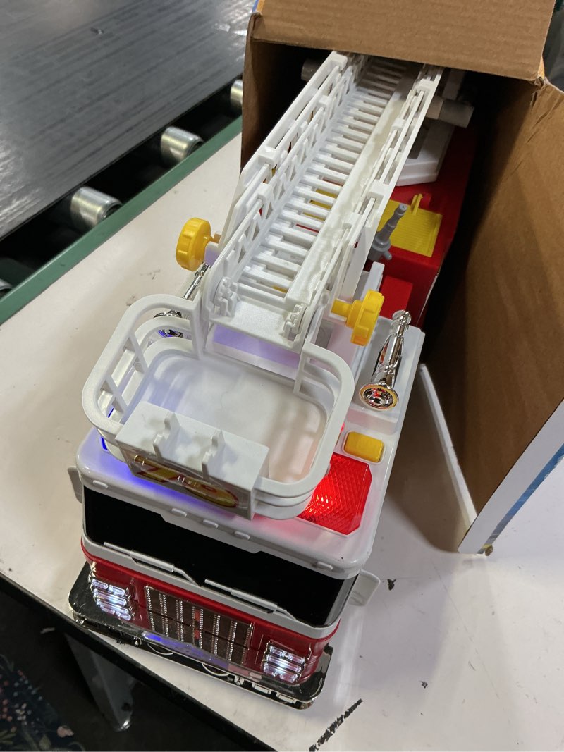 Condition photo showing Good Condition for joyin extra large toddler fire truck toys for boys with 33-inch ladder, lights & sprinkler pump, big emergency vehicle, kids toys for age 3, 4, 5, 6, 7, christmas birthday gift for grandkids