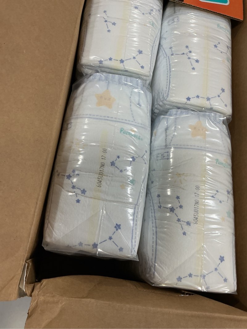 Condition photo showing New/Like New for pampers zzz overnight diapers, size 5 (27+ lbs), 88 count, nighttime protection disposable baby diaper, night time leak and skin protection size 5 88