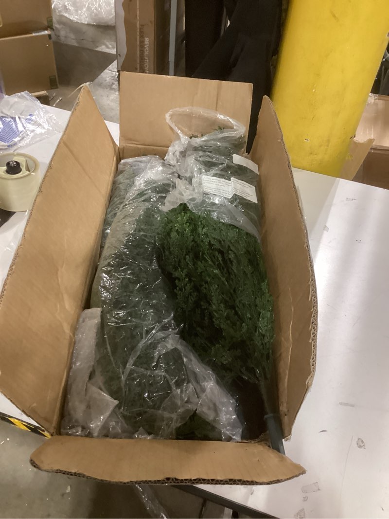 Condition photo showing As Is for Leflos Artificial Cedar Topiary Trees, 3ft Faux Cypress Christmas Trees Outdoor, UV Resistant Fake Pine Trees, Fake Evergreen Potted Plants for Home Front Porch Door Decor, Set of 2 2 3FT