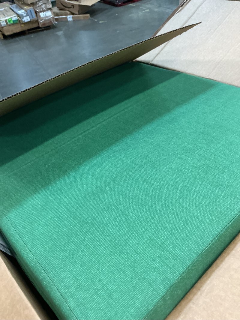 Condition photo showing Good Condition for arden outdoor foam deep seat cushion set, 24x24, premium high-density foam, never flattens, weather-proof for patio chair sofa couch, bright moss green leala certi-pur foam bright moss green leala 1 pack
