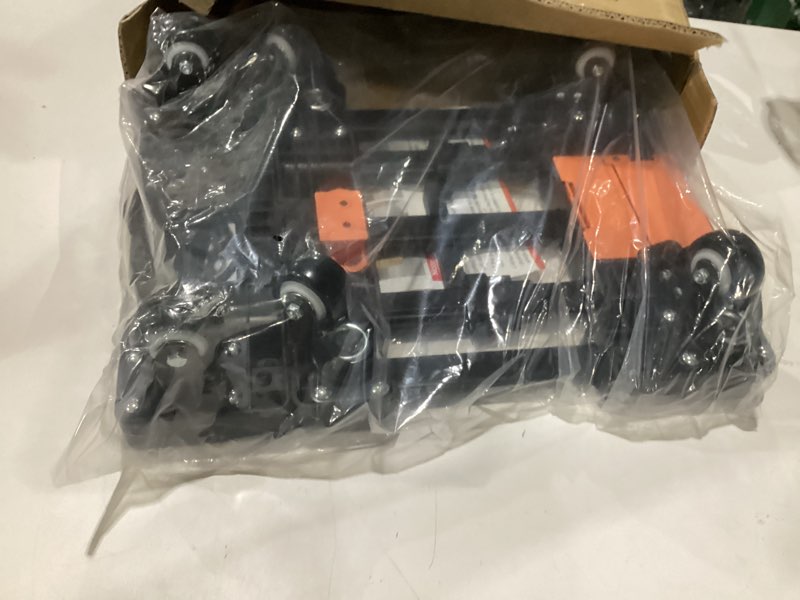 Condition photo showing Good Condition for voipvvii folding hand truck 500lbs, portable heavy duty dolly cart, 6 wheels collapsible luggage cart with 2 elastic ropes - compact trolley cart for easy moving - ideal hand cart for travel and more black 1.70