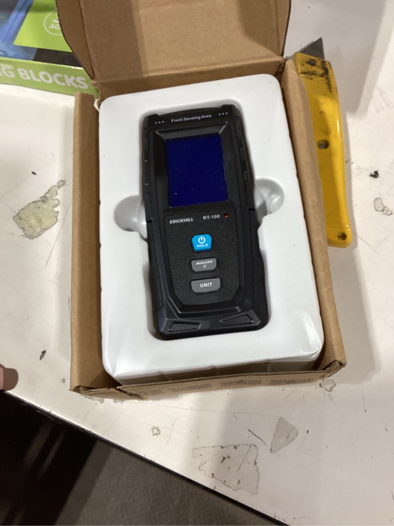 Condition photo showing Good Condition for erickhill emf meter, detects electric and magnetic fields, handheld digital emf detector with lcd display, sound-light alarm, rechargeable battery for home, office, and appliances (blue)