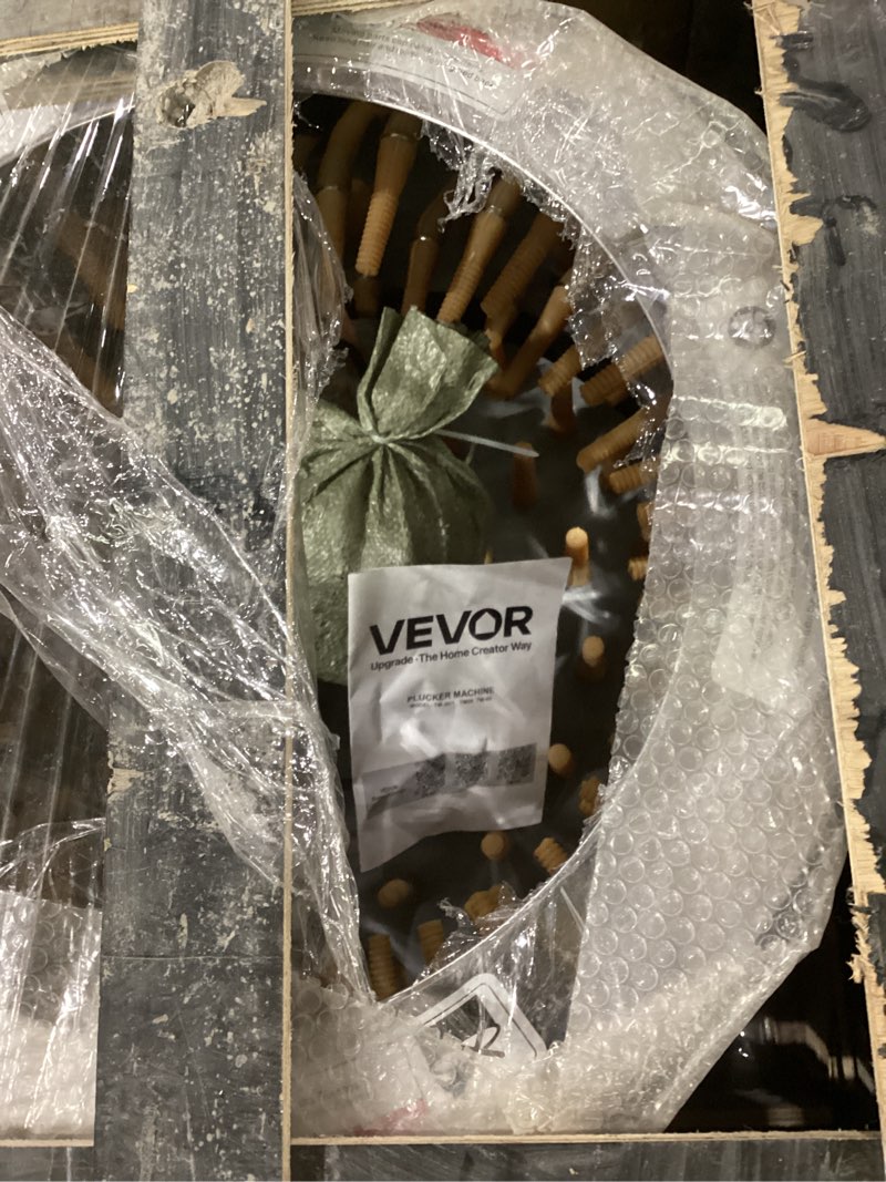 Condition photo showing New/Like New for (not tested)vevor chicken plucker machine, 15.7 in drum, 550w & 275rpm electric chicken plucking machine with 114 soft fingers & transport wheels, stainless steel feather remover for processing 1-2 chicks once 3 legs & 15.7 inch