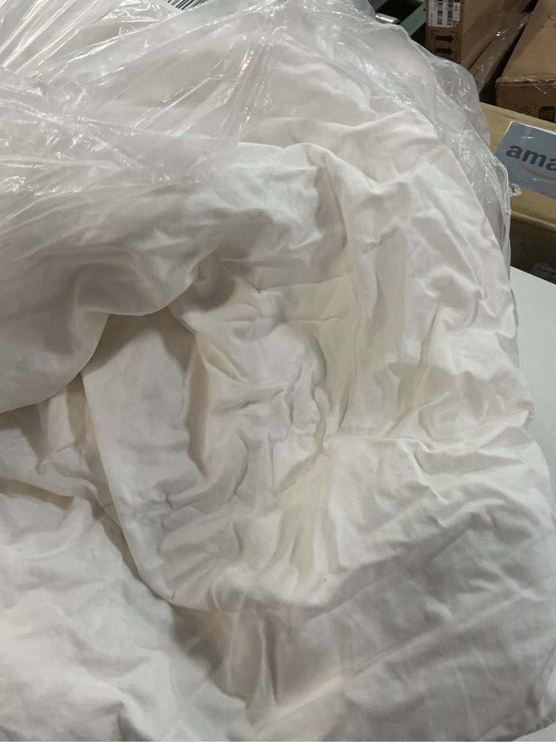 Condition photo showing As Is for premium down alternative comforter, king/cal king, white
