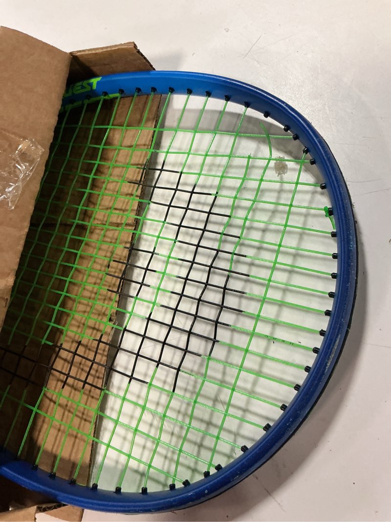 Condition photo showing As Is for head ti. conquest tennis racquet – nano titanium technology, oversized head, lightweight o-beam construction, pre-strung beginner & recreational tennis racquet 4 3/8" grip blue