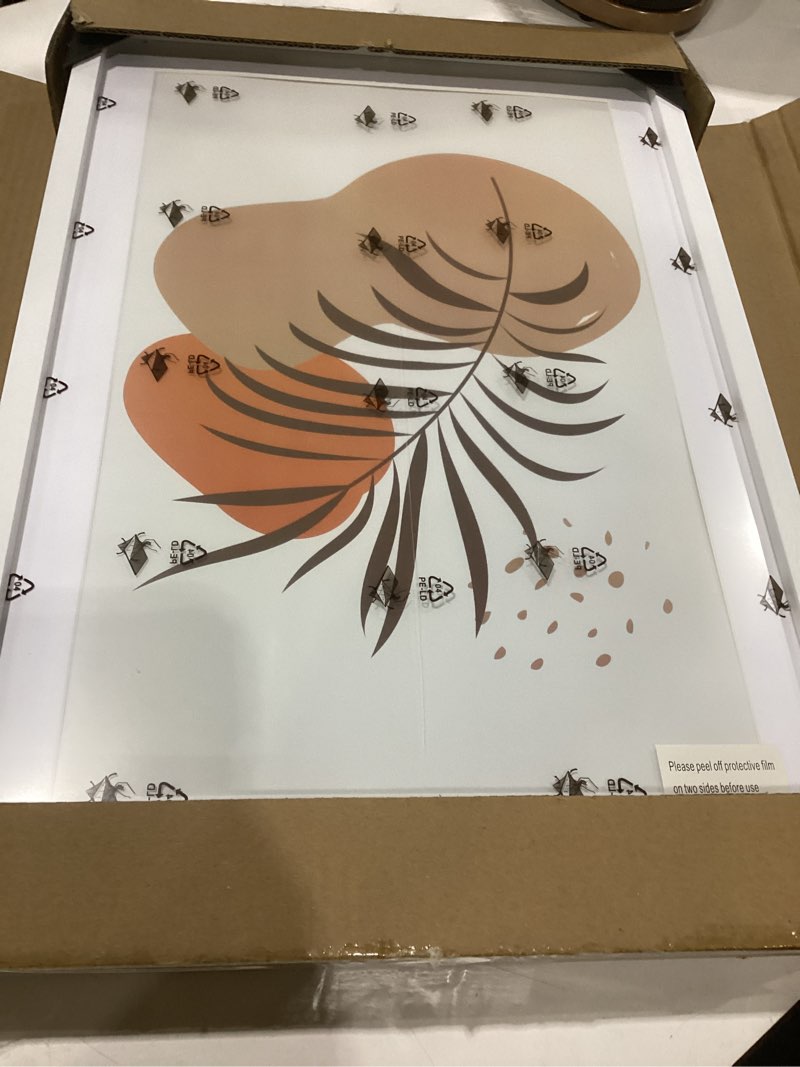 Condition photo showing As Is for 13x19 picture frame set of 3 - display 11x17 photo with mat or 13 x 19 poster without mat, wall mounting horizontal and vertical, white white 13x19 in, 1 frame scratched