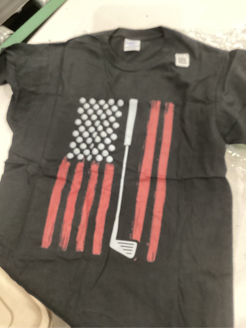 Condition photo showing Good Condition for retro american flag golf golfer funny golf club golfing t-shirt