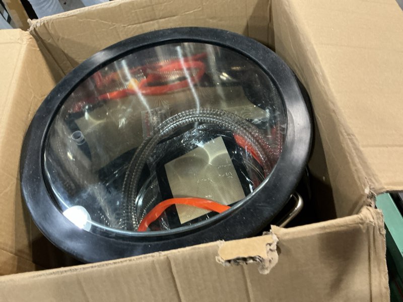 Condition photo showing Good Condition for pb motor tech 9 gallon stainless steel vacuum chamber for resin | with tempered glass lid, double rubber seals, for resin casting, essential oil and silicone degassing, wood stabilizing use
