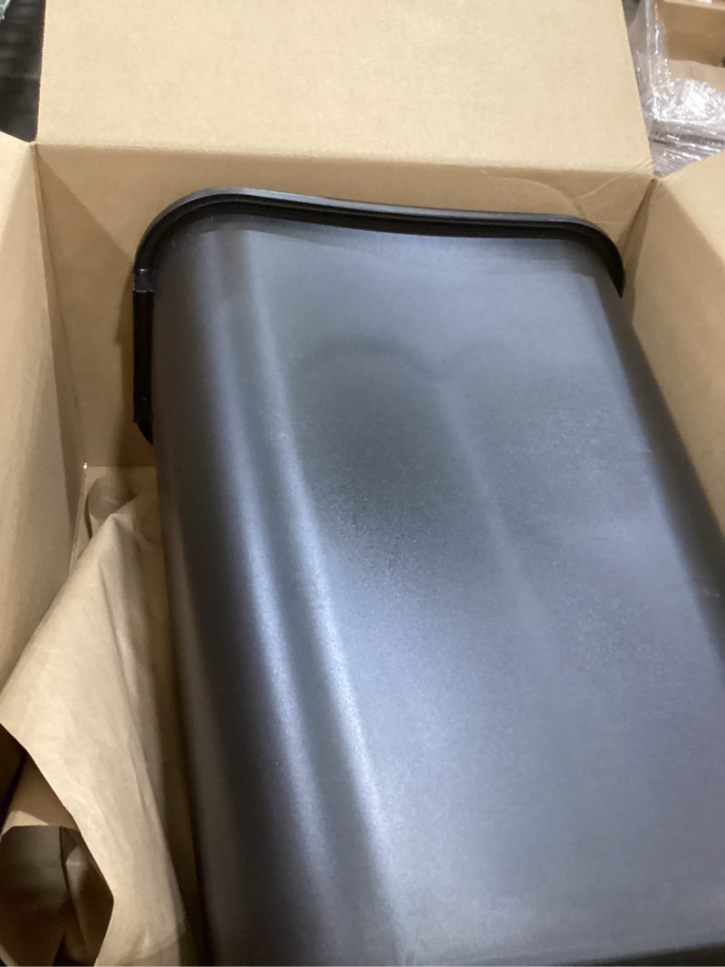Condition photo showing As Is for Rubbermaid Commercial Wastebasket Trash Container, 41QT/10.25 GAL, Plastic, Black, Stackable Trash Can for Bedroom/Bathroom/Office, Fits Under Desk/Sink/Cabinet 10.25 Gallons Black 1