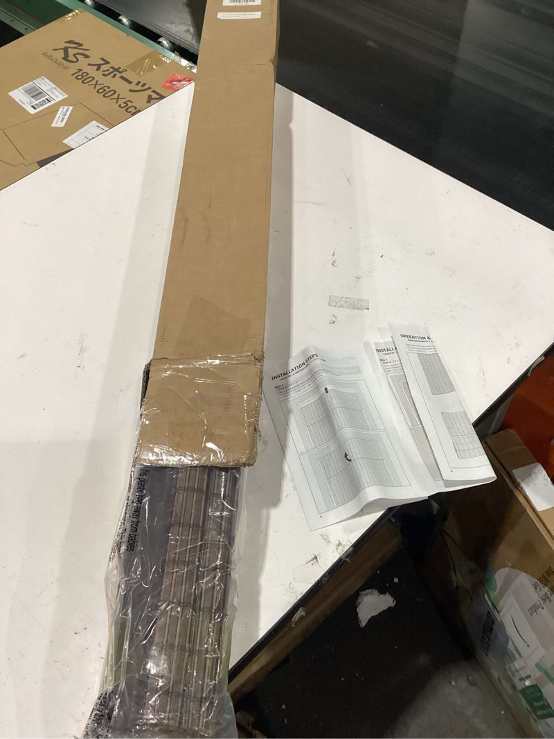Condition photo showing Good Condition for lazblinds no-drill cordless roman shade - light filtering natural wood, easy install bamboo blind for windows 20" w x 64" h, malay walnut malay walnut 20"w x 64"h
