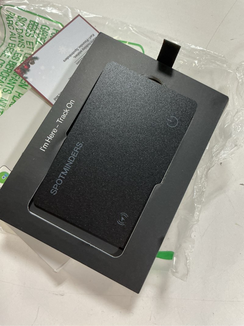 Condition photo showing Good Condition for spotminders apple mfi certified wallet tracker works with apple find my tracking card for wallet card rechargeable ip68 waterproof 0.07in slim iphone item finder for luggage tags purse gifts for women black (pack of 1)