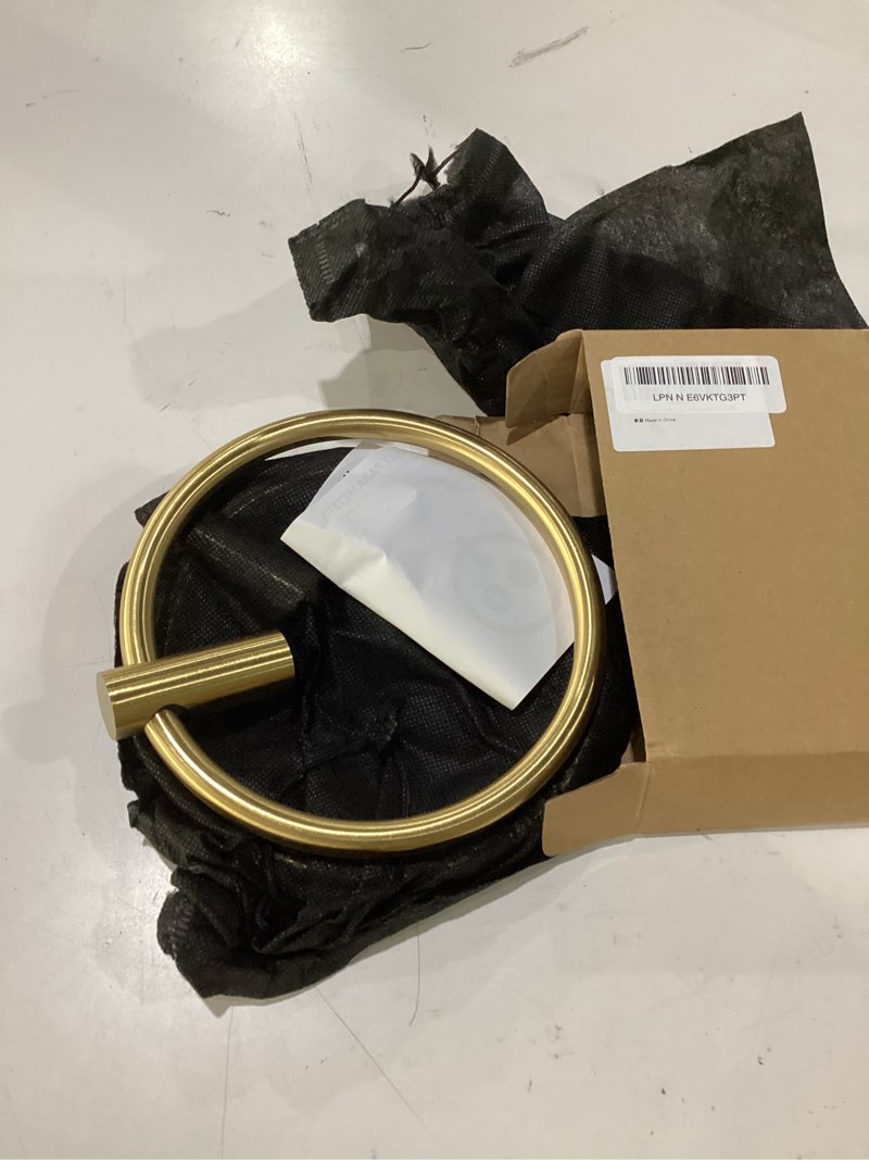 Condition photo showing As Is for towel ring 2pack, sus304 stainless steel hand towel holder for bathroom kitchen, modern style towel hanger, thicken ring towel holder, towel rack round wall mounted (2, brushed gold)