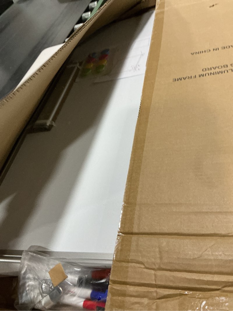 Condition photo showing Good Condition for WALGLASS Magnetic White Board, 36" x 24" Double-Sides Dry Erase White Board for Wall, Hanging or Mounted Whiteboard, Horizontal or Vertical, Silver Aluminium Frame, Home, School, Office, Kitchen White 1-pack 36" x 24"