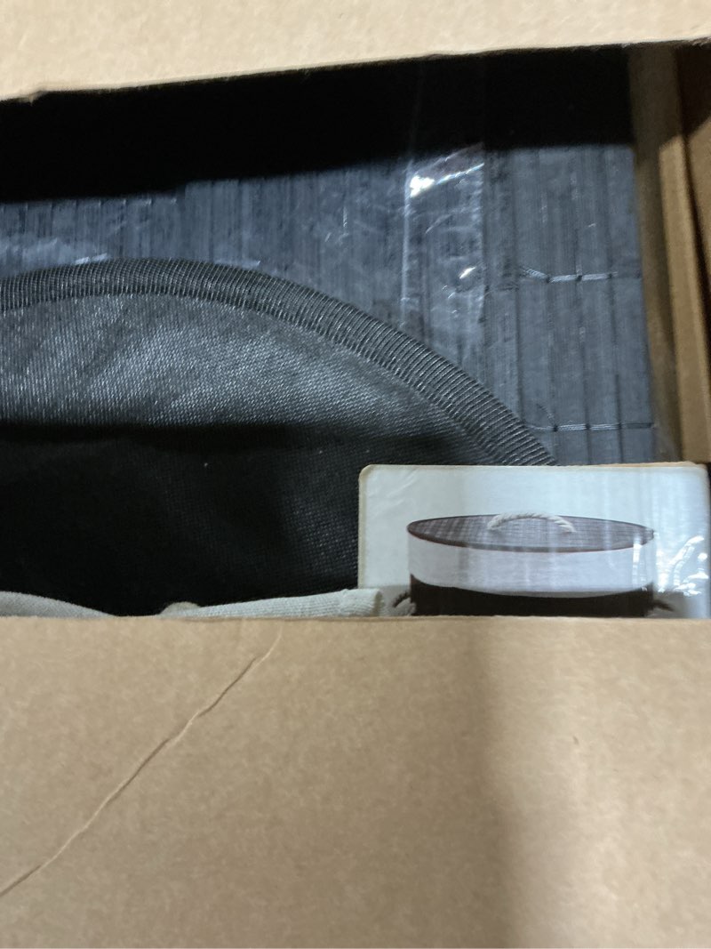 Condition photo showing Good Condition for Oval Bamboo Hamper With Removable Liner, Black by Home Basics