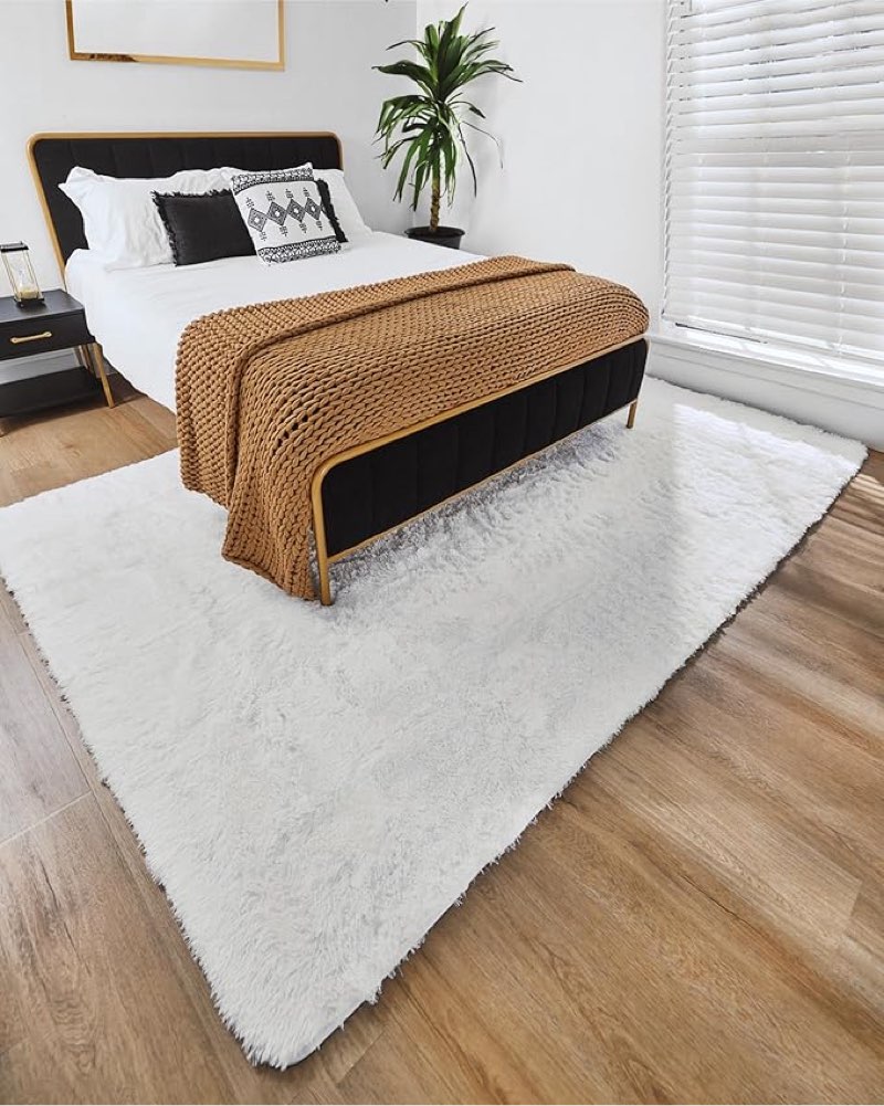ophanie 5x8 rugs for living room,white,large fluffy fuzzy plush shag shag comfy soft?non-slip indoor floor carpet,for kids boys girls dorm?room,bedroom,playroom?home decor aesthetic