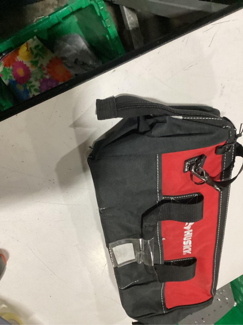 Condition photo showing New/Like New for husky 82003n11 18" water-resistant contractor/diy tool bag with shoulder strap