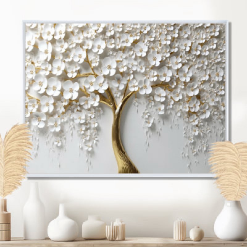 plainfield white orchid tree garden of branches iii - tree floral canvas 44x 34