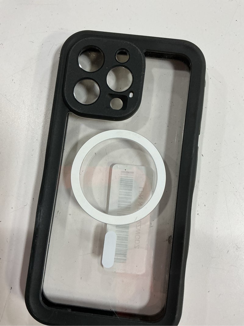 Condition photo showing As Is for Red2Fire for iPhone 15 Pro Max Case Waterproof, [Built-in Screen Protector & Camera Protector][Compatible with MagSafe][Full Body Shockproof][IP68 Waterproof][Dustproof] Phone Case 6.7" Black/Clear Black/Clear iPhone 15 Pro Max 6.7"