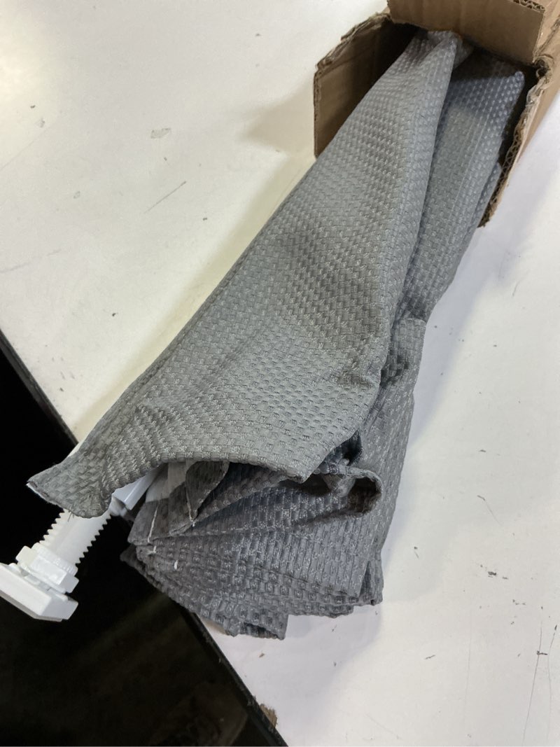 Condition photo showing As Is for lazblinds cordless roman shades - no drill easy install light filtering window blinds, thermal insulated room darkening with uv blocking for bedroom/living room, window size 38" w x 64" h, charcoal charcoal 38"w x 64"h