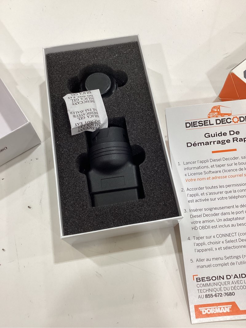 Condition photo showing As Is for diesel laptops heavy duty truck scanner with dpf regens diesel decoder mobile diagnostic tool for use with cummins, volvo, paccar, international vehicles and repair information for ios & android