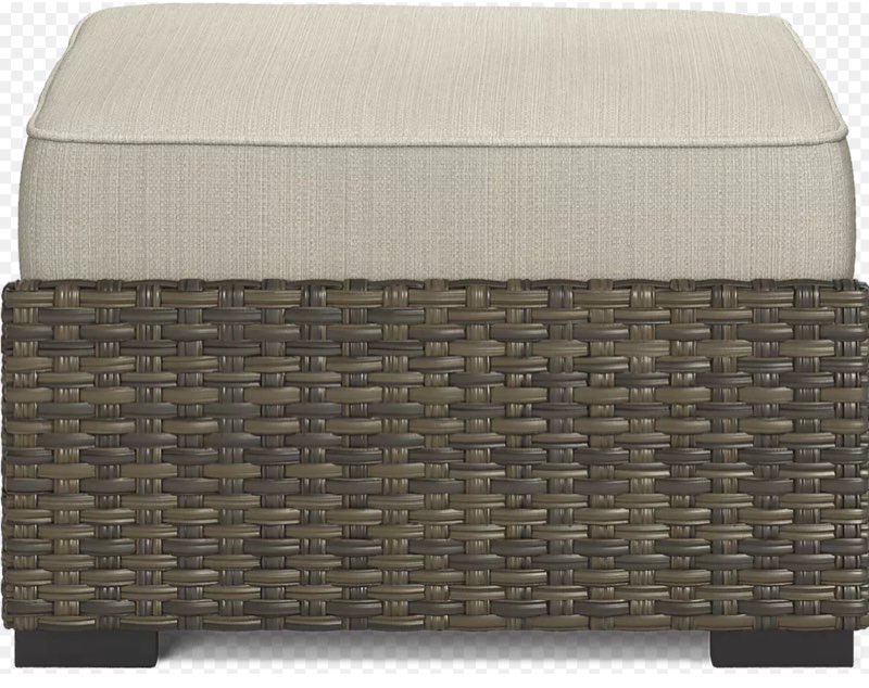 2 Pieces Patio Outdoor Ottomans with Removable and Washable Covers?PE Rattan Wicker Footstools for Porch, Garden, Sunroom (Beige) 2 PCS Ottomans Beige