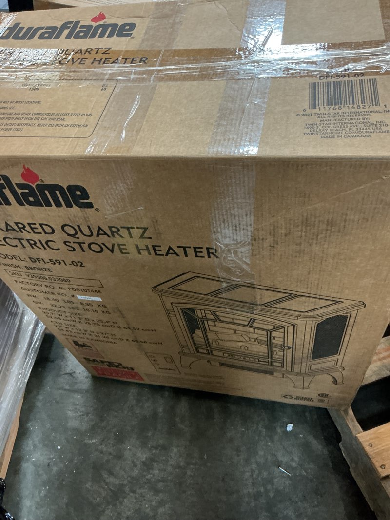 Condition photo showing As Is for model: dfi-591-02 finish: bronze  have one to sell? sell one like this sell something else  duraflame infrared quartz electric stove heater remote control bronze dfi-591-02