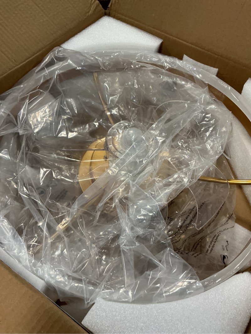 Condition photo showing Good Condition for sterren modern gold ceiling fans with lights,20" dimmable flush mount low profile ceiling fans with remote control,indoor smart ceiling fan with light for bedroom gold 19.7 inch