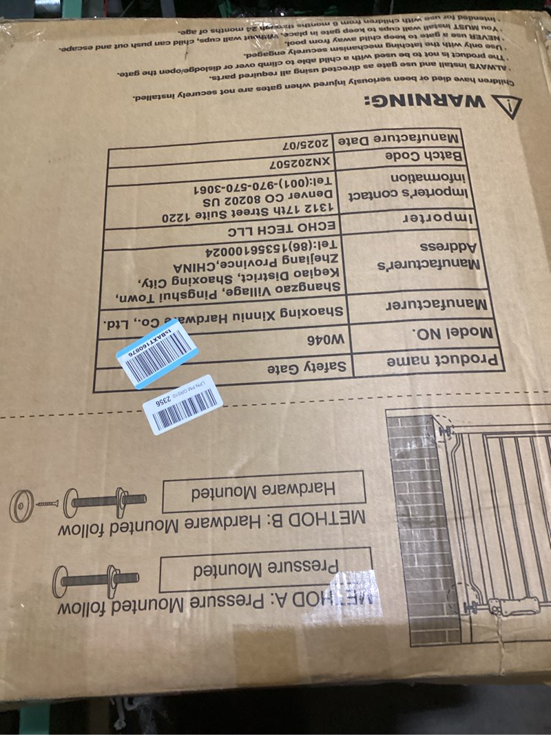 Condition photo showing Good Condition for fairy baby extra wide baby gate for doorways auto close safety gates for bedroom, fits 57.5 inch to 62 inch with pressure mounted extention kit, white 57.5-62 inch (pack of 1)