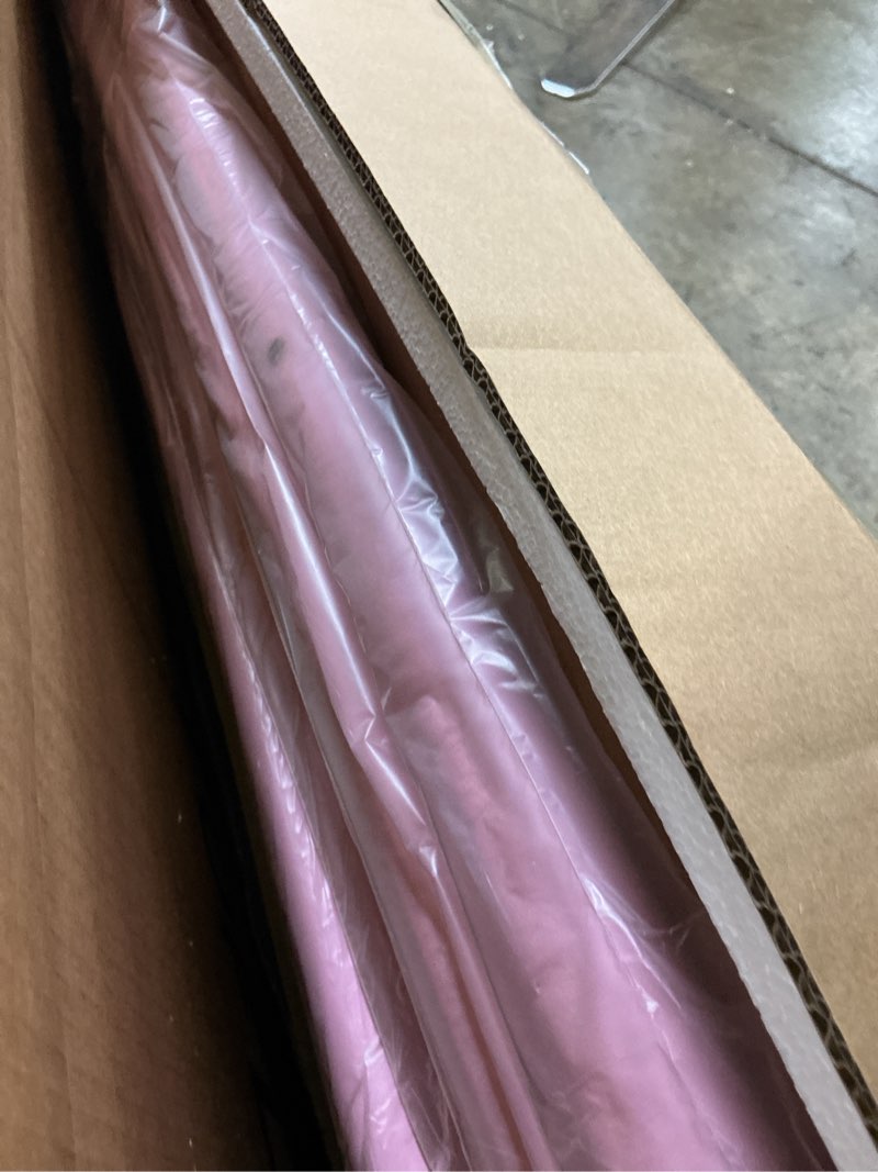 Condition photo showing As Is for vecelo queen size bed frame with headboard and footboard, heavy duty metal slat support, platform mattress foundation, no box spring needed, easy assembly, light pink
