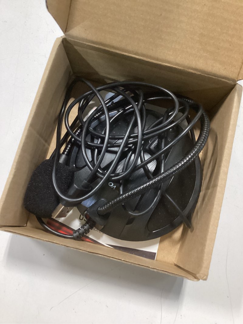 Condition photo showing As Is for Plug & Play USB Computer Microphone, Flexible Gooseneck Desk Microphone for Podcasting, Streaming, Conference, Noise Canceling Microphone with Mute Button LED for PC/Mac