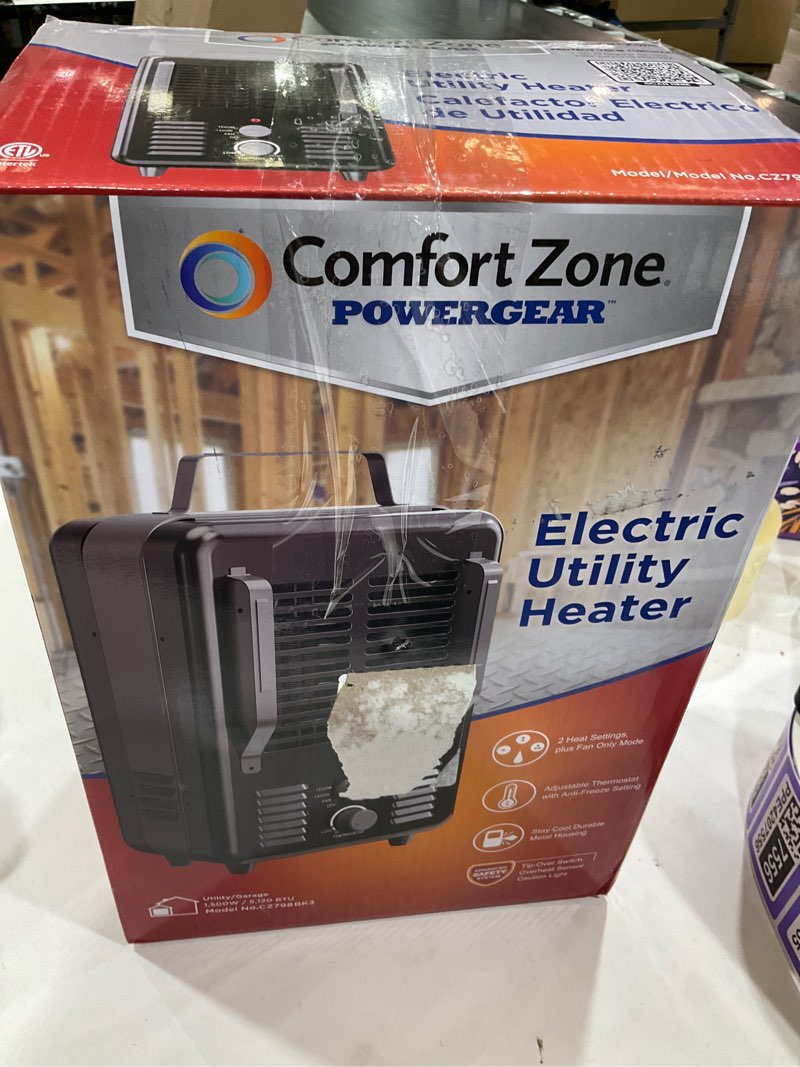 Condition photo showing Good Condition for comfort zone 1500w milkhouse style utility space heater – portable workshop & garage electric heater