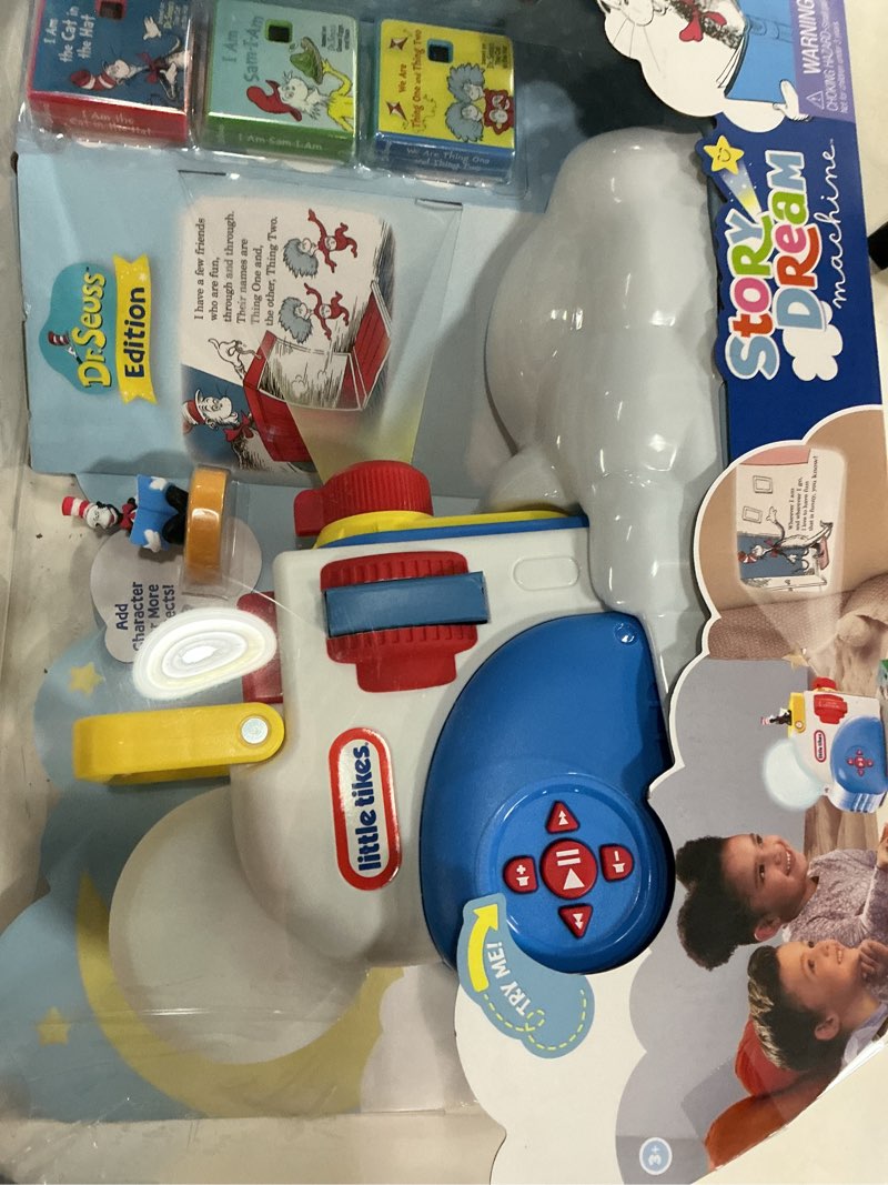 Condition photo showing New/Like New for little tikes story dream machine dr. seuss starter pack, storytime, books, audio play character, gift and toy for toddlers and kids girls boys ages 3+ years