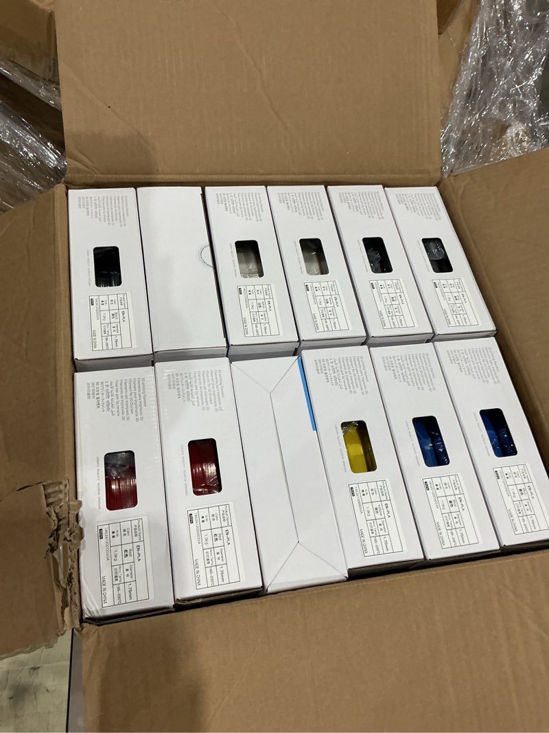 Condition photo showing Good Condition for creality 12 pack pla 1.75mm filament bundle for 3d printing with no-tangling strong bonding and overhang performance, accuracy +/- 0.02mm (black,white,grey,blue,red,yellow) black*2+white*2+grey*2+blue*2+red*2+yellow*2