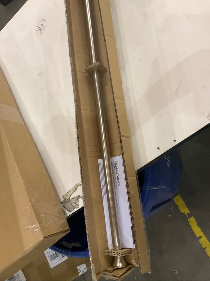 Condition photo showing Good Condition for Amazon Basics Tension Curtain Rod, Adjustable 36-54" Width - Nickel, Classic Finial Nickel 36-54" Indoor
