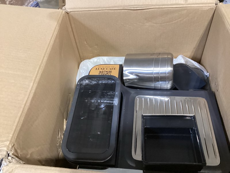 Condition photo showing As Is for ninja luxe café premier 3-in-1 espresso machine, drip coffee, & rapid cold brew | built-in coffee grinder, hands-free milk frother, assisted tamper for cappuccinos & lattes | stainless steel | es601 luxe cafe stainless steel