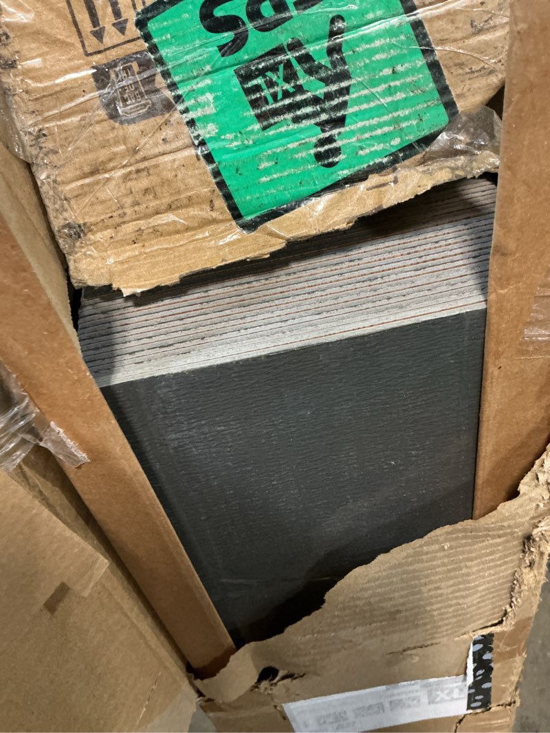 Condition photo showing As Is for (unknown size)6mm thick pvc vinyl flooring 18-pack planks (6x36 inch), cushioned core for superior comfort & quiet, waterproof click lock for home, apartment, office 6\" × 36\" dark gray-volcanic ash 18
