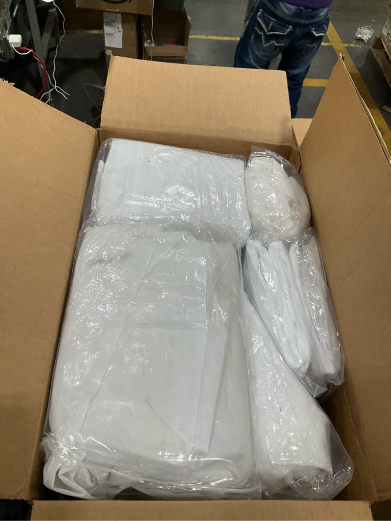 Condition photo showing Good Condition for SATINIOR 16 Pcs 47 x 71 Inch Plant Covers Freeze Protection, Reusable Plant Protector Frost Cloth Warm Blankets, Winter Bush Tree Cover with Drawstring Outdoor (White) White 47 x 71 Inch