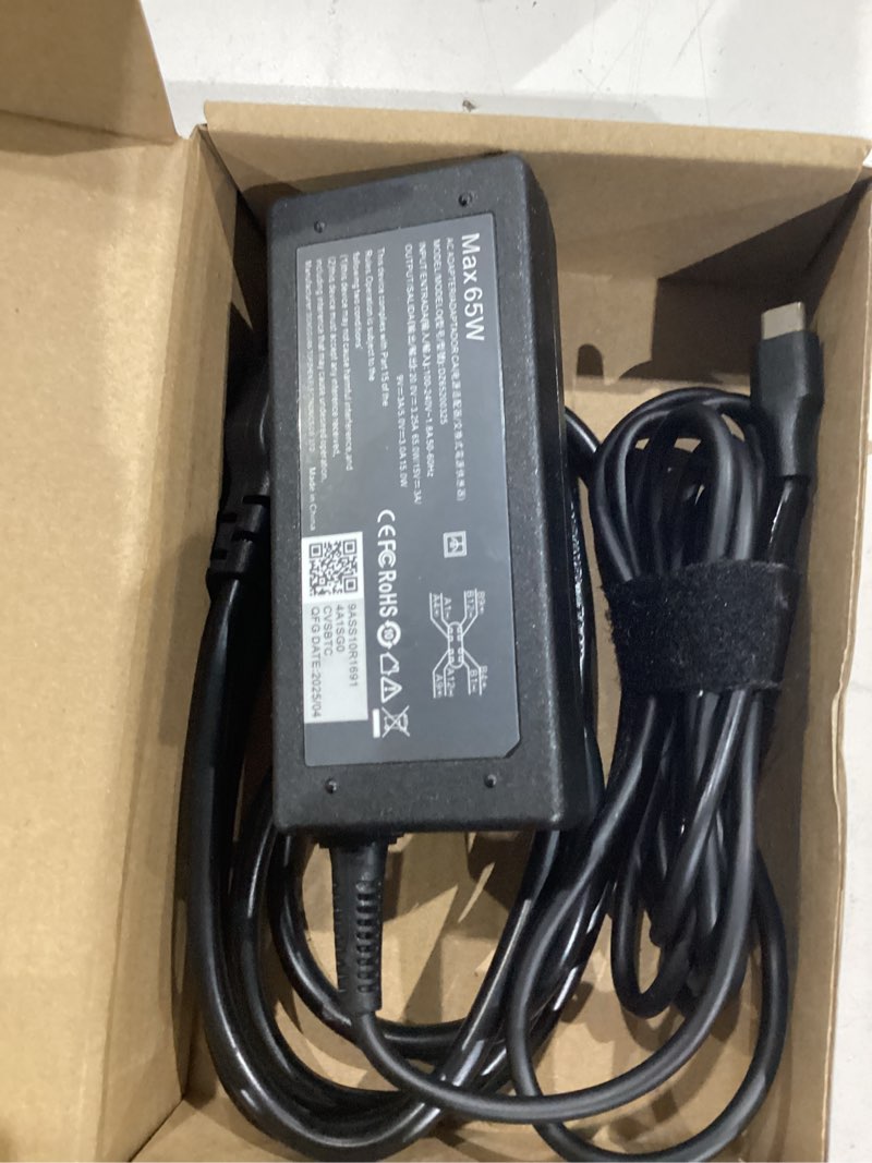 Condition photo showing As Is for 65w 45w usb c laptop power replacement adapter charger for lenovo chromebook/yoga/thinkpad/hp chromebook/dell laptop usb type c power adapter