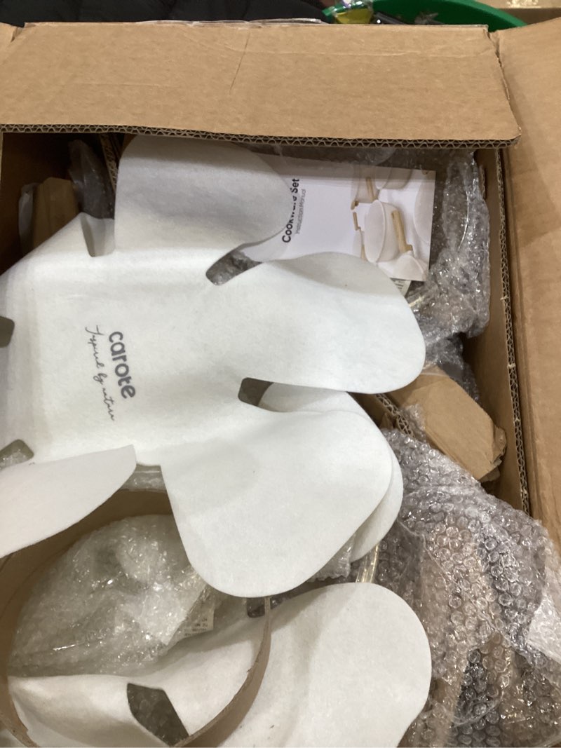 Condition photo showing New/Like New for CAROTE 21Pcs Pots and Pans Set, Nonstick Cookware Sets, White Granite Induction Cookware Non Stick Cooking Set w/Frying Pans & Saucepans(PFOS, PFOA Free) Cream White 21 Piece