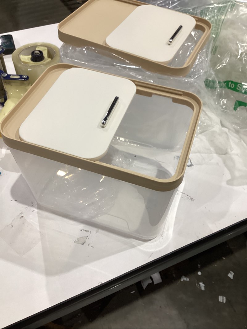 PACK OF 2 IEUDNS Rice Bucket Rice Storage Bin Portable Multipurpose Transparent Window Food Container Grain Container for Nuts Flour Farmhouse, M