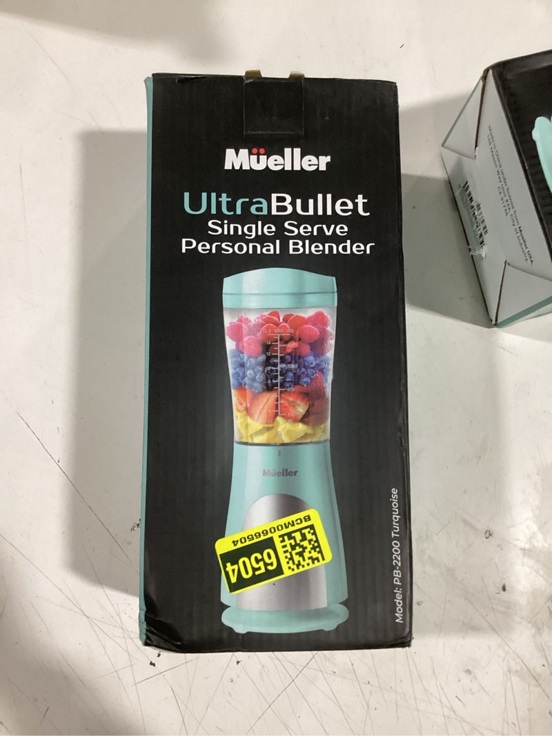 Condition photo showing Good Condition for mueller personal blender for shakes and smoothies with 15 oz travel cup and lid, juices, baby food, 