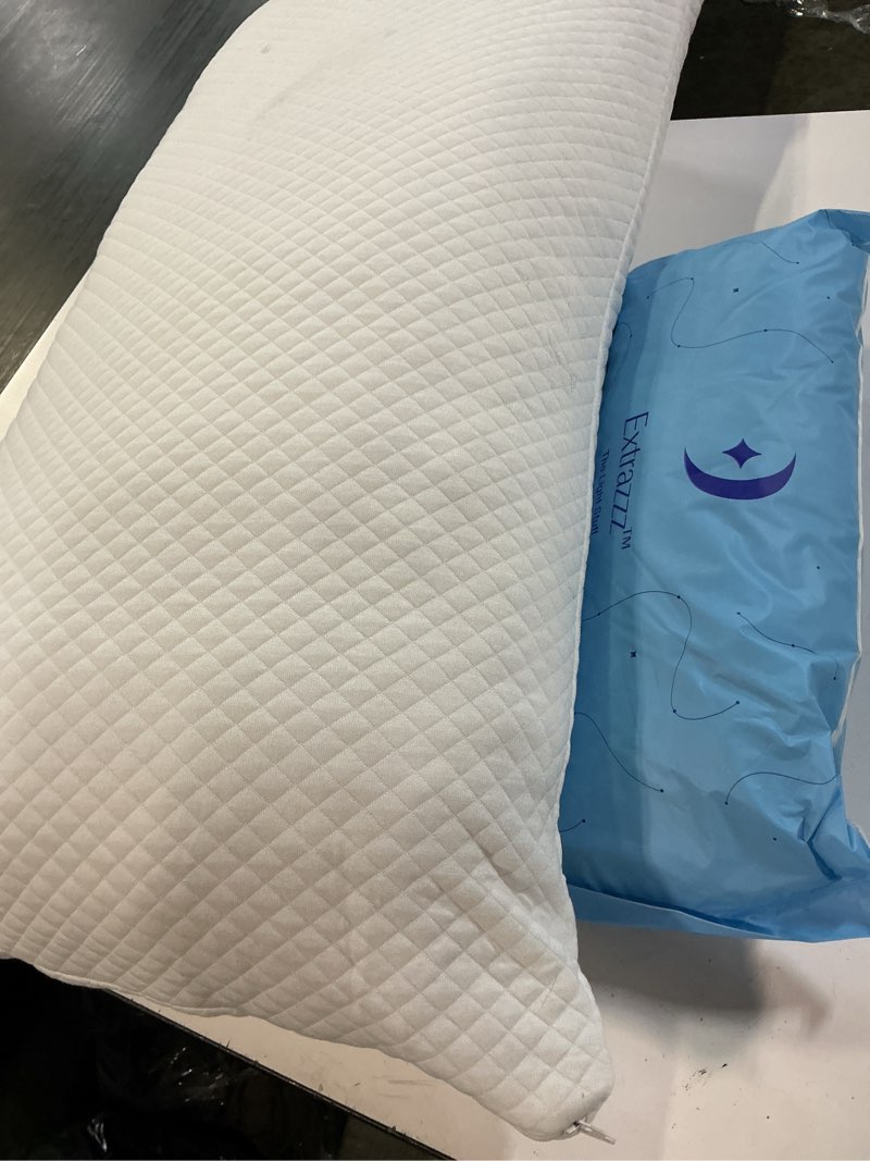 Condition photo showing Good Condition for dreamyblue signature pillow w/adjustable loft • shredded memory foam fill • neutral alignment for side, back, and stomach sleepers • washable bamboo rayon cover • certipur-us certified foam (king) king (pack of 1)