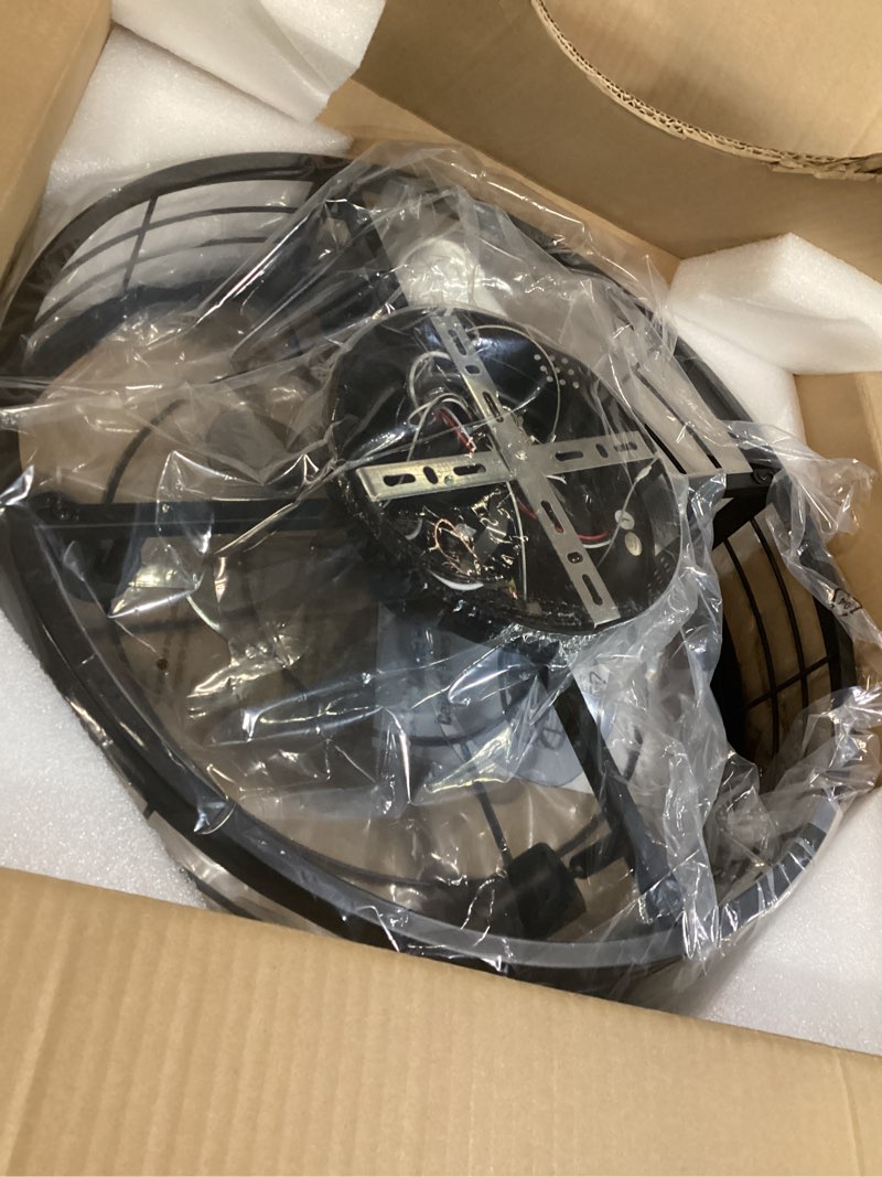 Condition photo showing Good Condition for volisun caged ceiling fan with light and remote,19.7 inch fandelier ceiling fan with light flush mount, farmhouse bladeless ceiling fans with lights for kitchen,bedroom black 19.7 inch