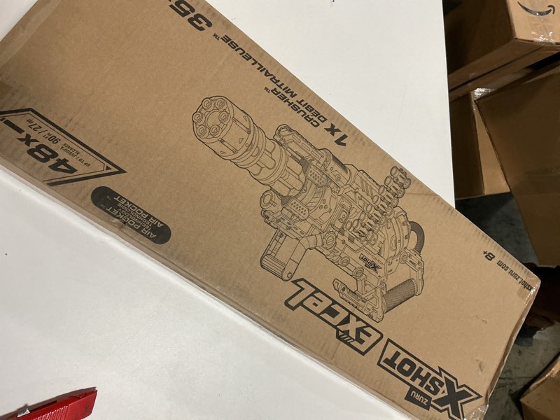 Condition photo showing New/Like New for XSHOT Excel Crusher (35-Dart Clip + 48 Darts) by ZURU, XSHOT Red Foam Dart Blaster, Toy Blaster, Belt Automatically Rotates, Slam Fire, Toys for Kids, Teens, Adults (Red)