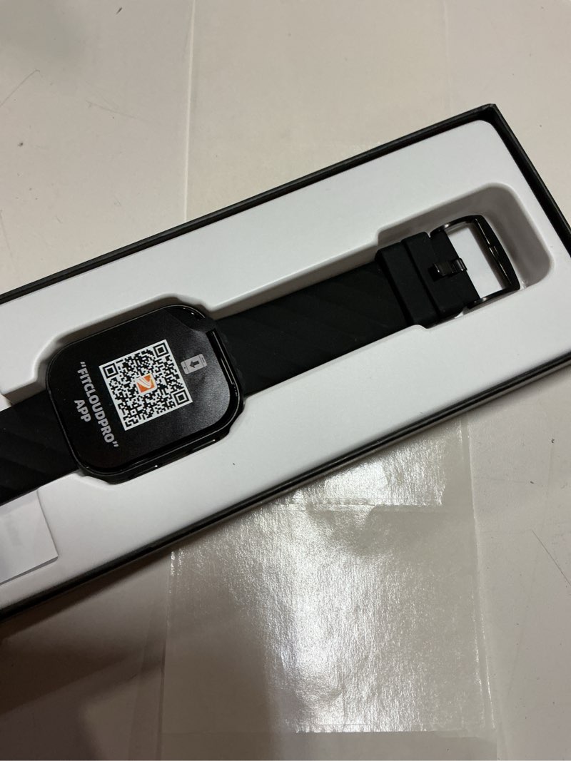 Condition photo showing As Is for fitvii health & fitness tracker (answer/make calls), smart watch with 24/7 heart rate and blood pressure, sleep tracking, blood oxygen monitor, 120+ sport modes activity tracker for women men black 1.85