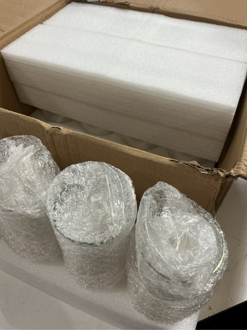 Condition photo showing Good Condition for 48 pack glass cylinder vases 4,6,8,10 inch tall clear flower vase hurricane floating candle holder for table centerpiece wedding home decor 48 pack(4,6,8,10 inch )