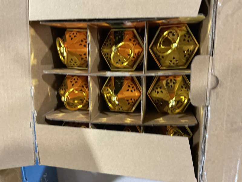 Condition photo showing Good Condition for hortsun 24 pcs mini lantern decorative with flickering led candle vintage hanging lanterns battery powered light wedding diwali halloween christmas centerpiece for camping garden party decor(glitter)
